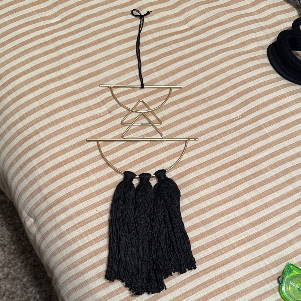 Geometric Gold and Black Wall Hanging